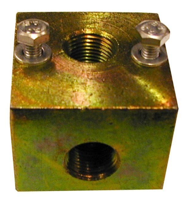 Unloader mounting block- 3/8"F x 3/8"F